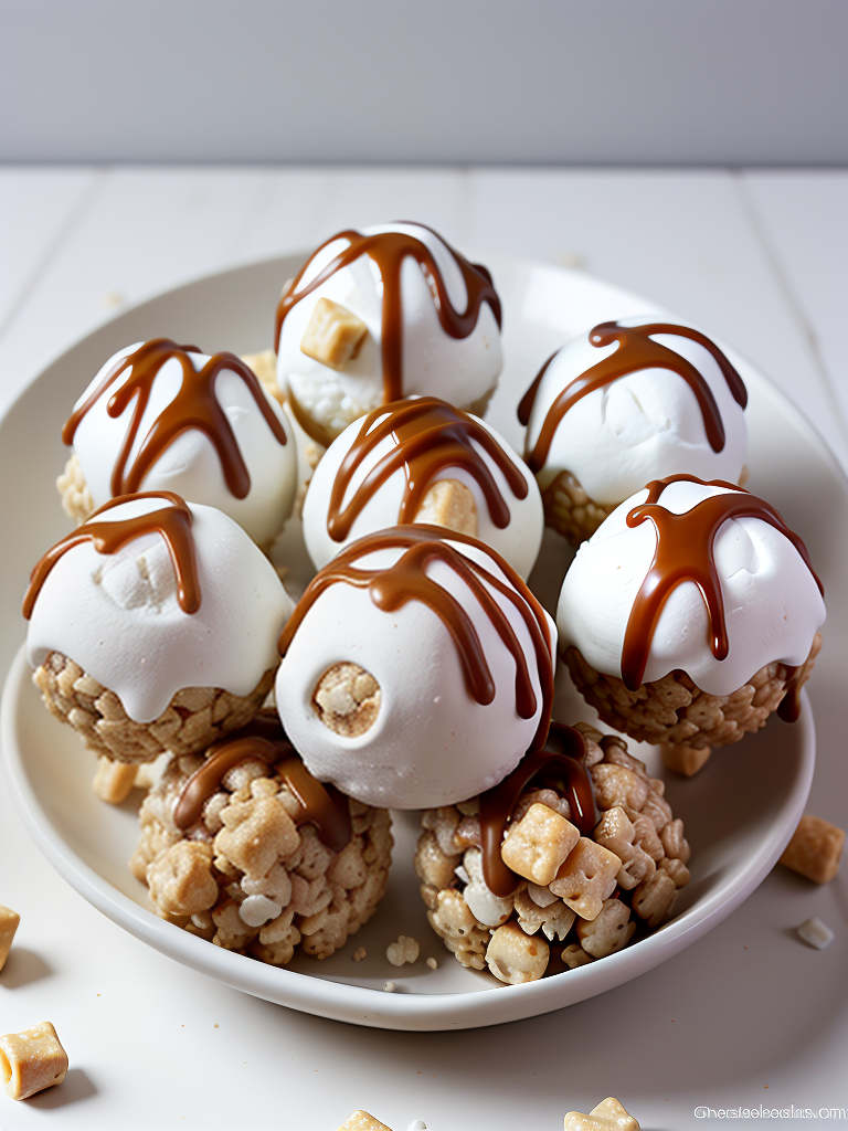 marshmallow caramel rice krispie balls