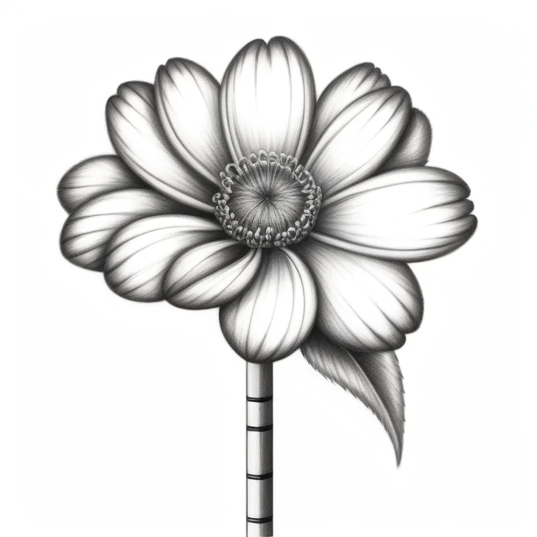 pencil draw flower