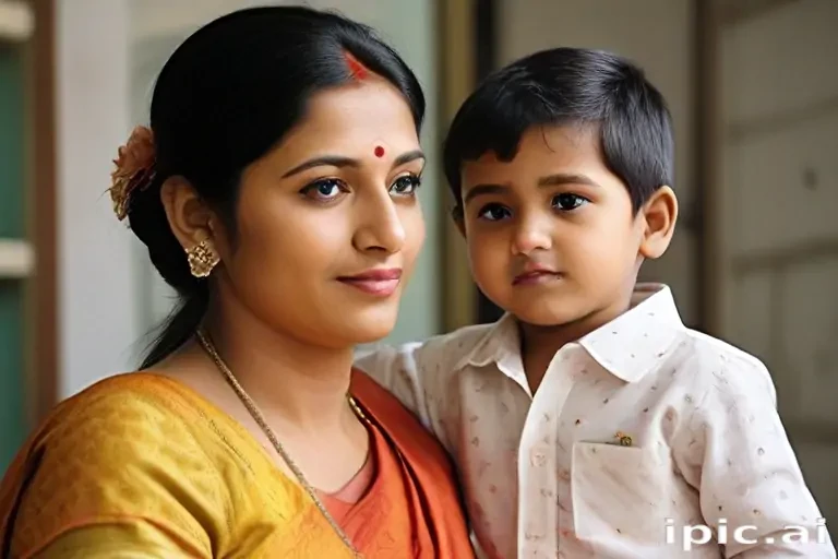 indian son with mom