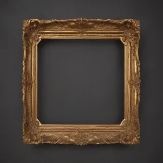 rectangle golden frame png