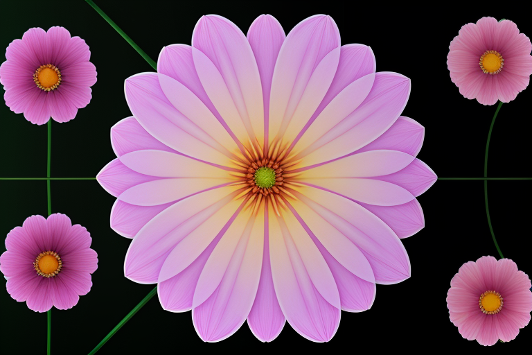 Vibrant Pink Floral Arrangement Against a Dark Background with Lush ...