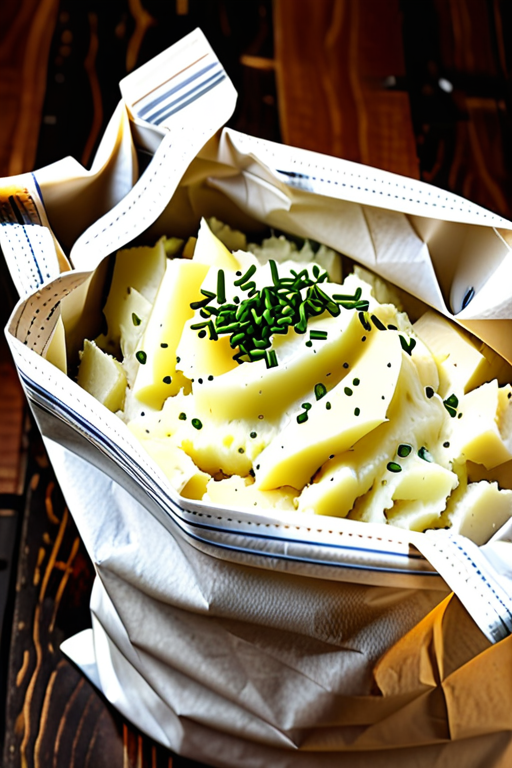 mashed potatoes in a bag