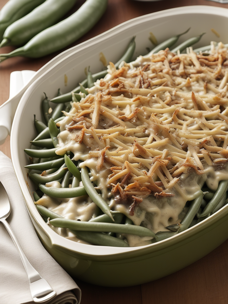 green bean casserole with worchestire sauce
