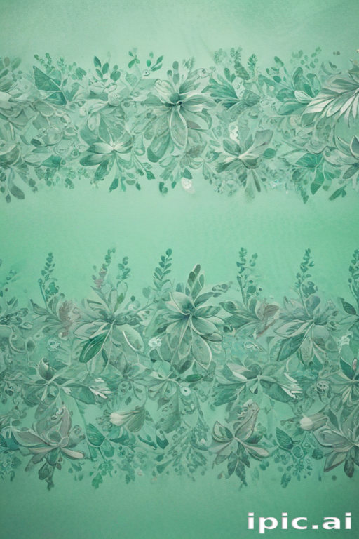 Delicate Green Floral Pattern with Lush Succulents and Elegant Leaves ...