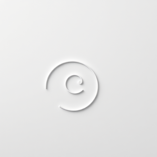 Create a high-resolution image of a circular design featuring three interconnected spirals in a minimalist style, using a DSLR camera with a 50mm lens, aperture set to f/8, ISO 100, and natural lighting, capturing from a top-down view to enhance symmetry and detail.