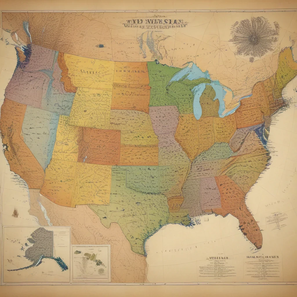 map of united states with states