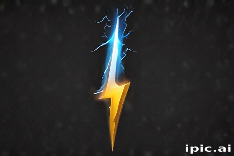Dynamic Lightning Bolt Design with Striking Blue and Bright Yellow Colors