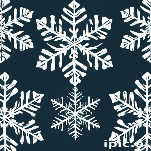 Elegant White Snowflakes on a Deep Blue Background for Winter Decor