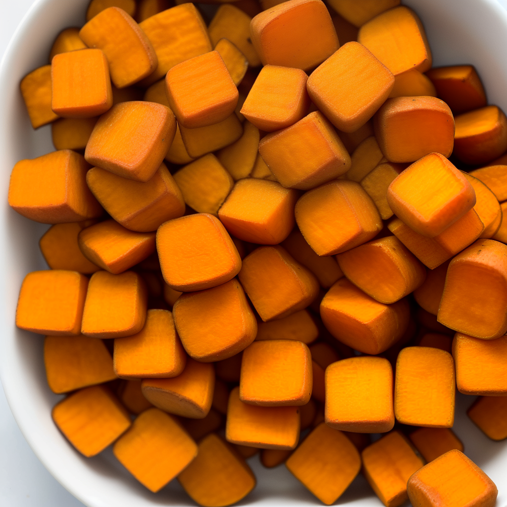 air fried sweet potato cubes