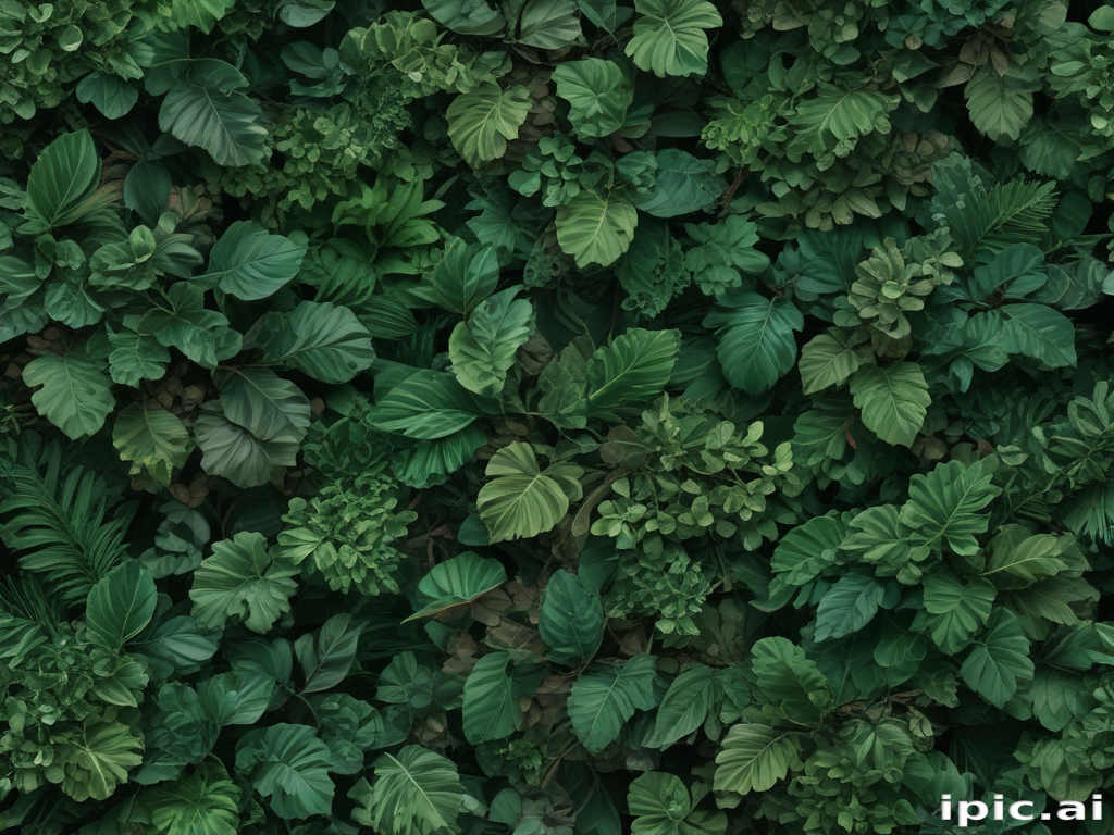 Vibrant Green Foliage Creating a Lush and Lively Natural Background