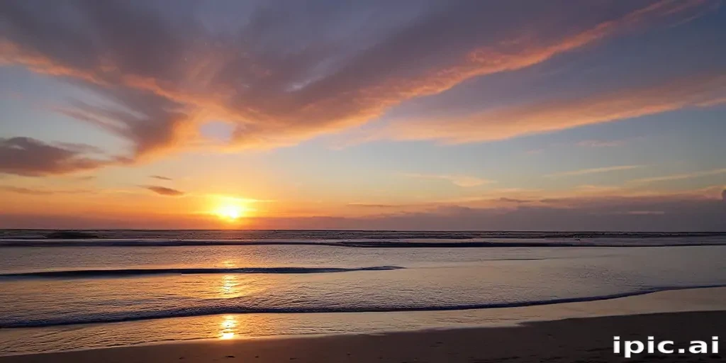 sun set on beach