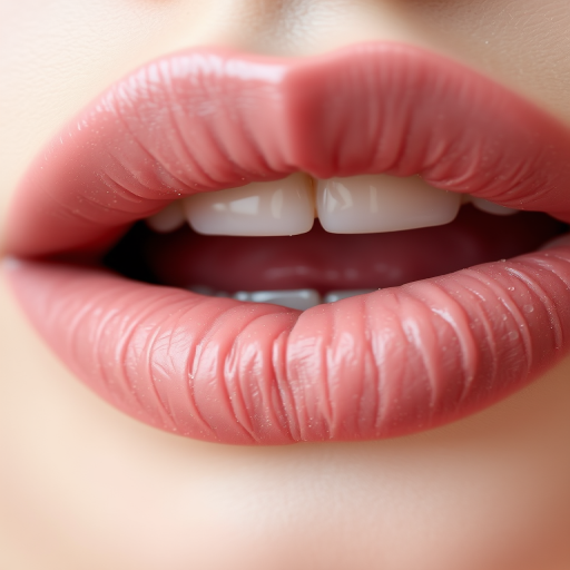 Dusty mauve lips with a soft, powdery finish and blurred edges, titled "Vintage Rose Whisper"