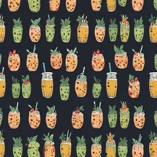 cute boba backgrounds