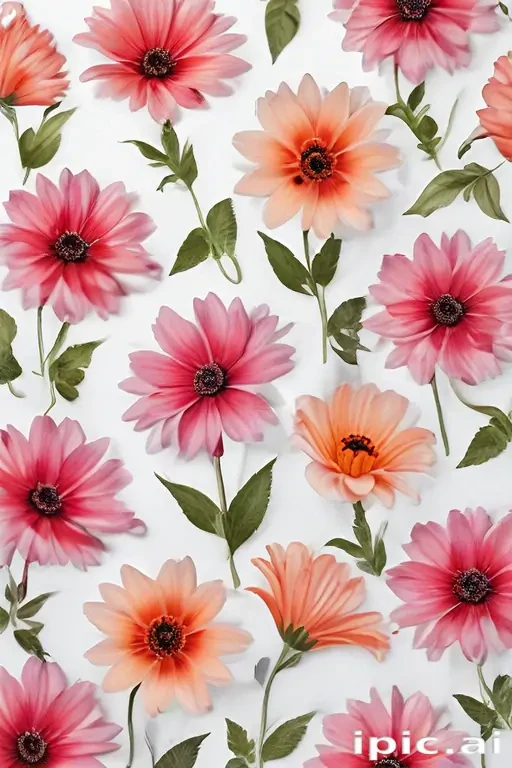 flowers with white background