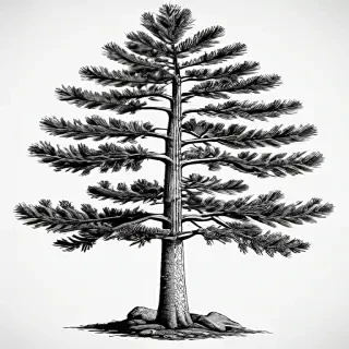 pine tree clip art black and white