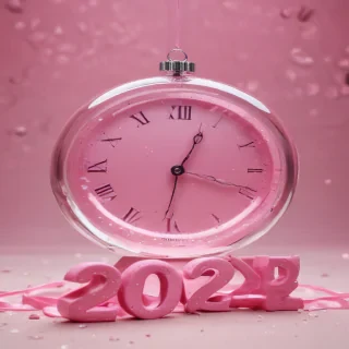pink happy new year 2024