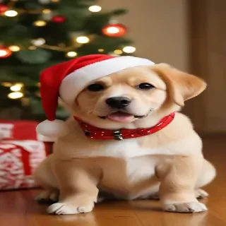 christmas dog wallpaper cute