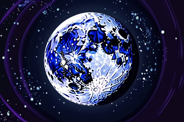 Universal Moon Celestial Beauty: A Stunning Artistic Representation of a Cosmic Moon
