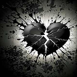 black broken heart wallpaper