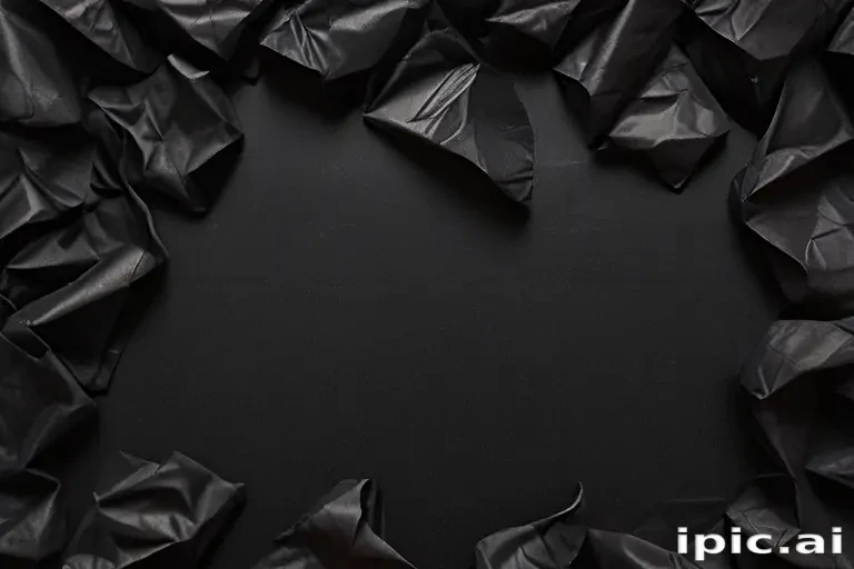 black crumpled paper