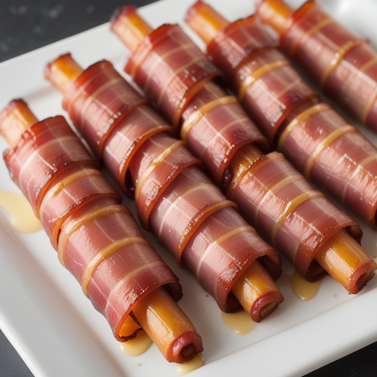 smokies wrapped in bacon with brown sugar and butter