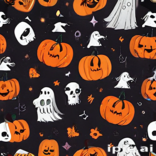 Whimsical Halloween Patterns Featuring Ghosts, Pumpkins, and Spooky Fun ...