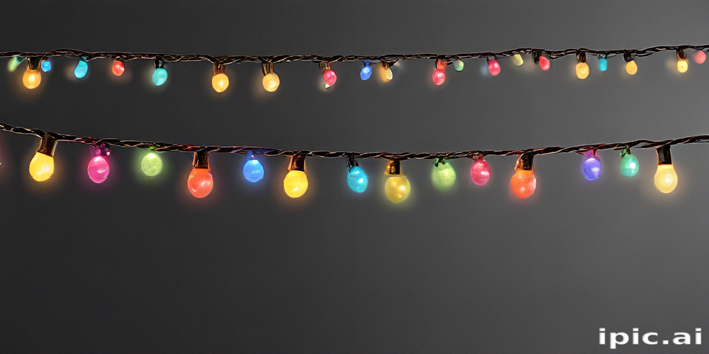 Colorful String Lights Brightening Up a Dark Background for Festive ...