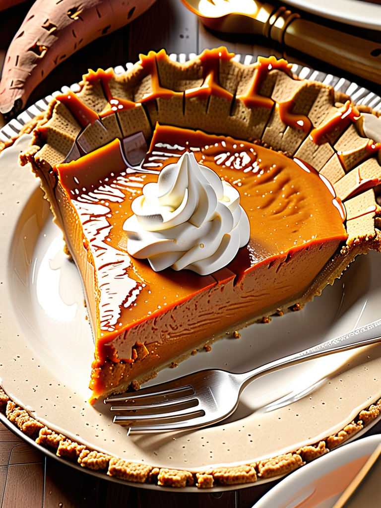 sweet potato pie on graham cracker crust