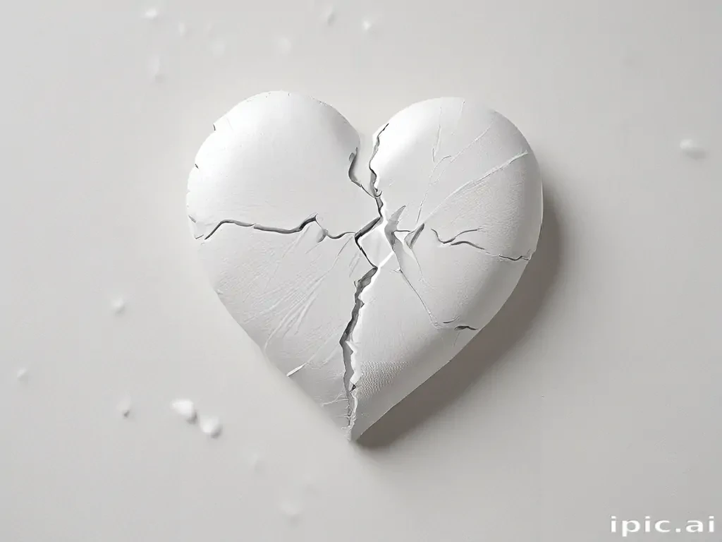 white broken heart