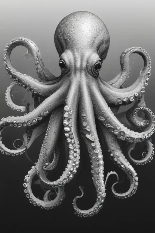 octopus clipart black and white