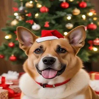dog christmas background