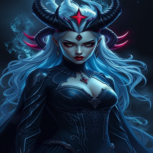 female dreamlike villain, dark aspect