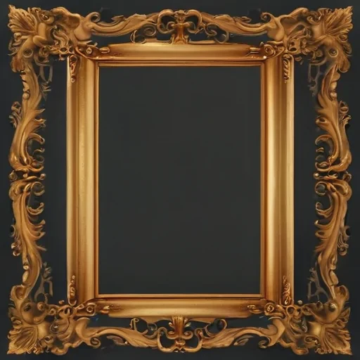 rectangle gold frame png