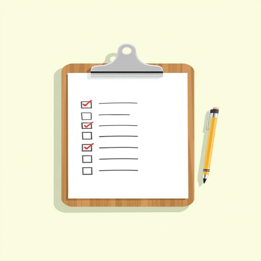 create a digital illustration of a clipboard with a checklist on a light green background, using a soft focus effect, with a 50mm lens at f/2.8, 1/200s shutter speed, and ISO 100 to enhance image quality