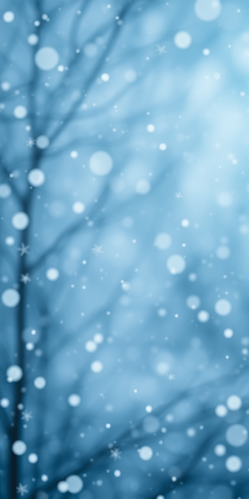 Create a high-resolution winter scene with falling snowflakes and stars, using a DSLR camera with a 50mm lens, aperture set to f/2.8, ISO 200, and a shutter speed of 1/250s, capturing a soft-focus background with a slight bokeh effect.