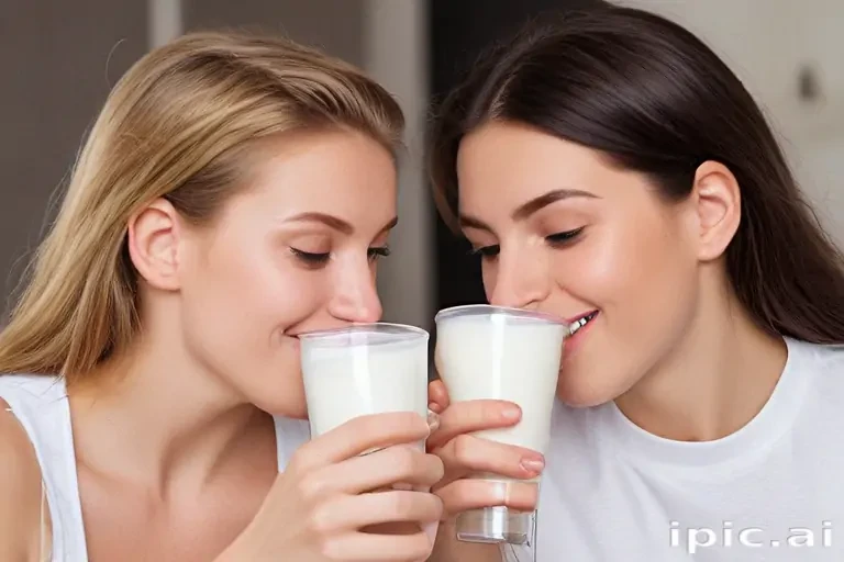 lesbians drinking milk