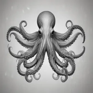 octopus clip art black and white