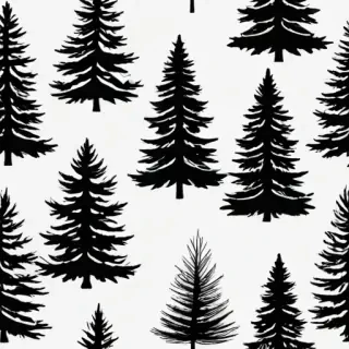 pine tree clip art black and white