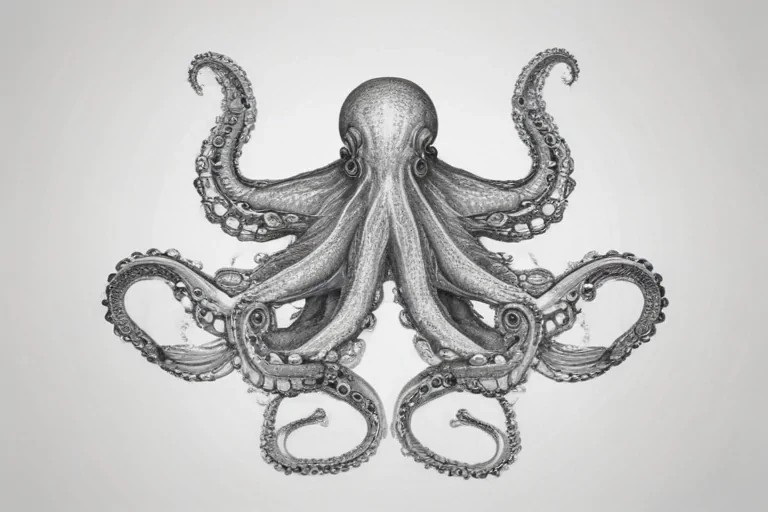 octopus clip art black and white