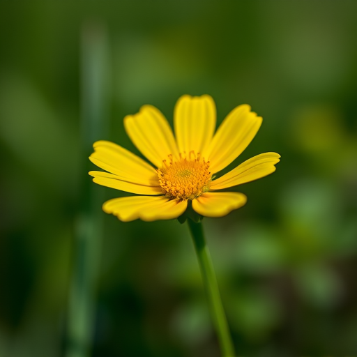 macro shot of a yellow buttercup flower with a blurred green background, aperture f/2.8, shutter speed 1/200s, ISO 100, shot with a DSLR camera using a 100mm macro lens, natural lighting