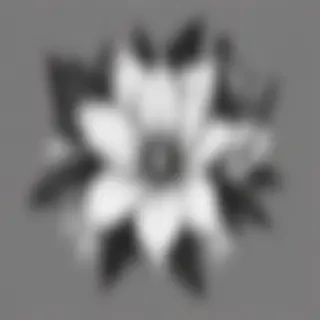 flower png black and white