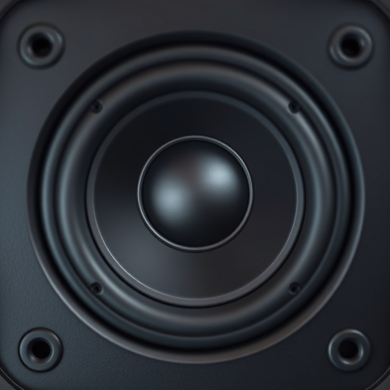 Generate a high-resolution image of a speaker icon with a muted symbol, using a DSLR camera with a 50mm lens at f/1.8, ISO 100, and a shallow depth of field, capturing in a top-down view and a minimalistic style.