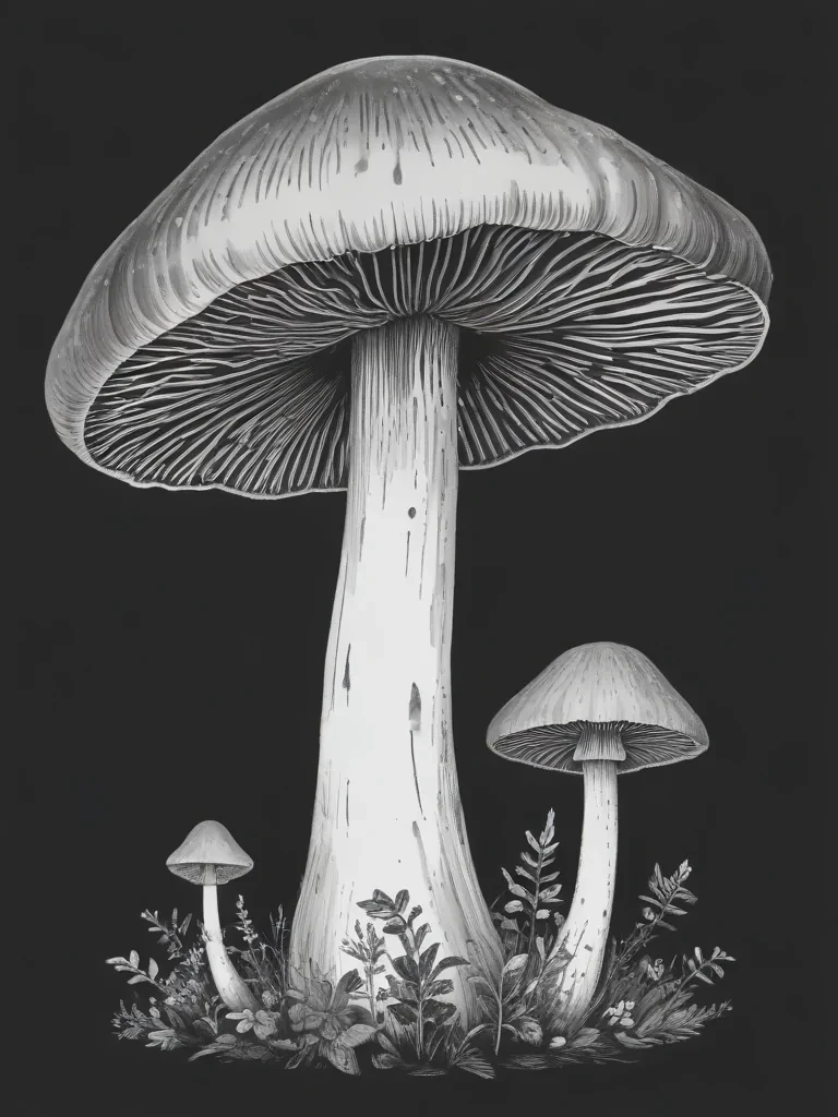 mushroom clip art black and white