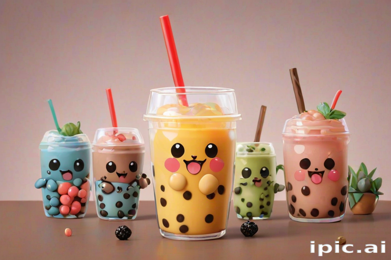 cute boba backgrounds