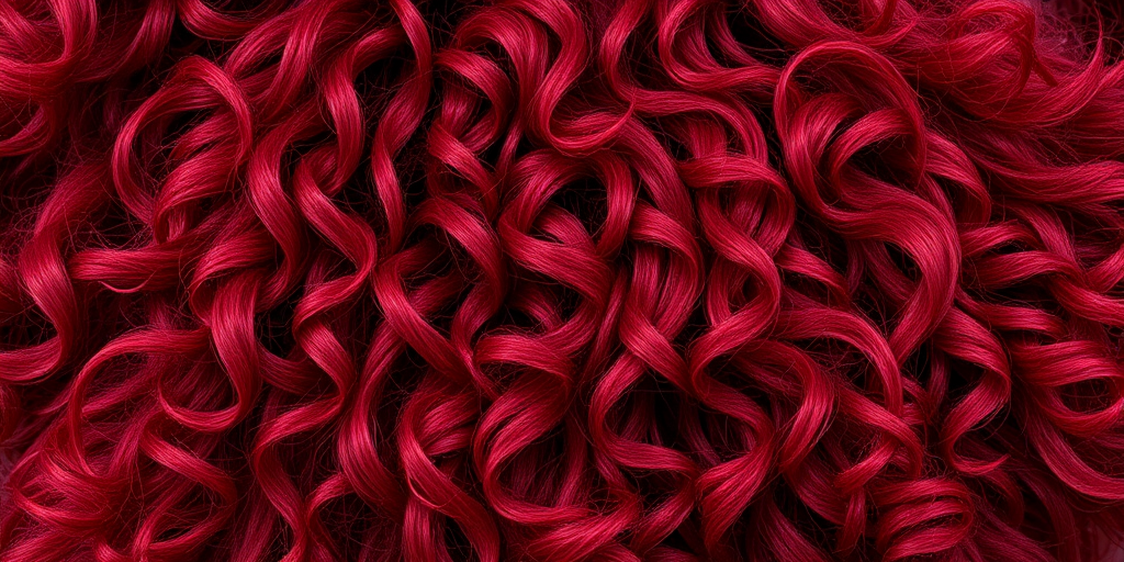 Fierce burgundy lion's mane dubbed "Crimson Mane" boasting voluminous, wild curls with deep red undertones and subtle golden highlights throughout