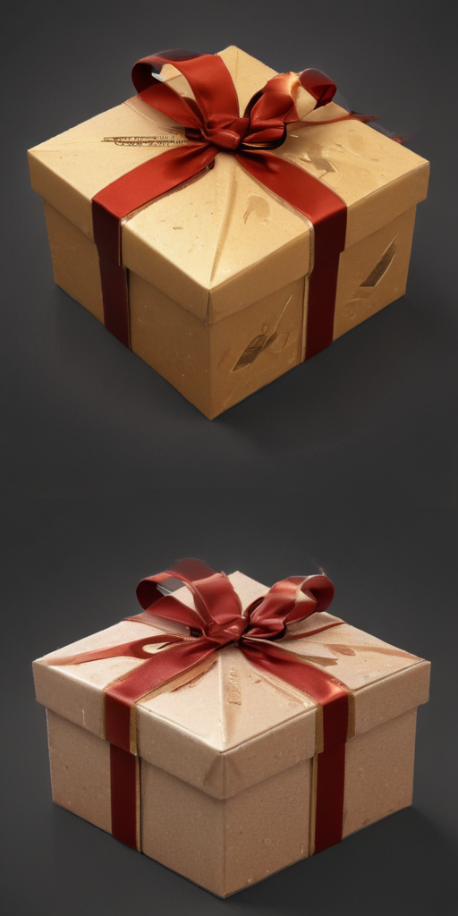 Elegant Gift Box with Red Ribbon and Intricate Design for Special Occasions