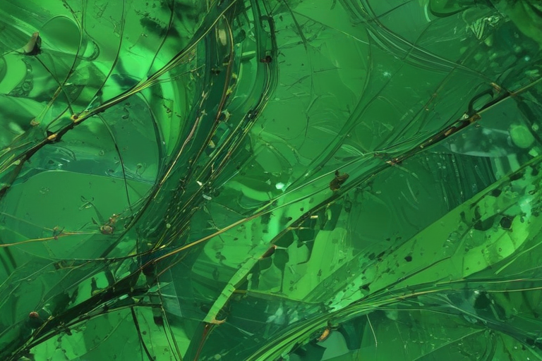 Intricate Patterns of Green: A Vibrant Abstract Nature-Inspired Composition