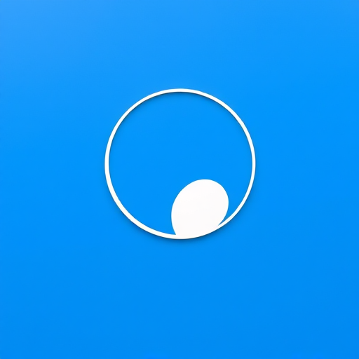 Create a high-resolution image of a minimalist white and blue Drupal logo on a solid blue background using a DSLR camera with a 50mm lens, f/1.8 aperture, ISO 100, placed at eye level.
