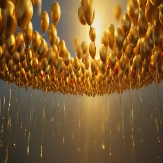 golden balloons