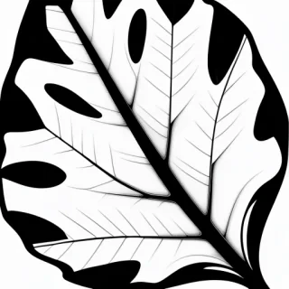 black and white clipart leaf
